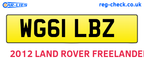 WG61LBZ are the vehicle registration plates.
