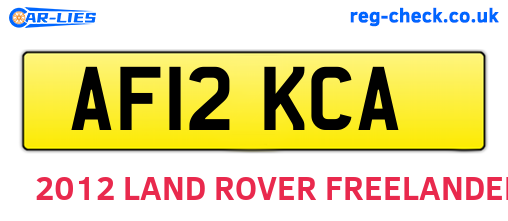 AF12KCA are the vehicle registration plates.