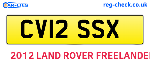 CV12SSX are the vehicle registration plates.