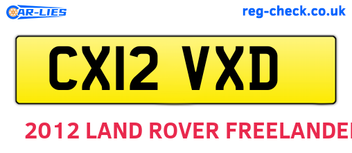 CX12VXD are the vehicle registration plates.