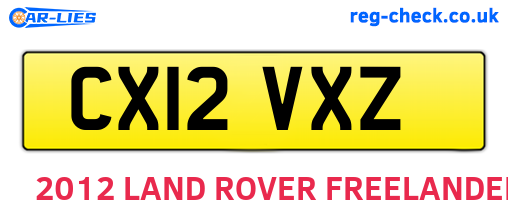 CX12VXZ are the vehicle registration plates.