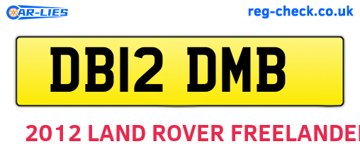 DB12DMB are the vehicle registration plates.