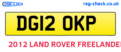 DG12OKP are the vehicle registration plates.