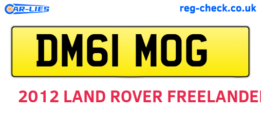 DM61MOG are the vehicle registration plates.