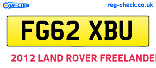 FG62XBU are the vehicle registration plates.