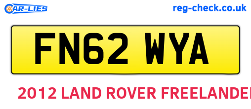 FN62WYA are the vehicle registration plates.