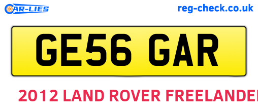 GE56GAR are the vehicle registration plates.