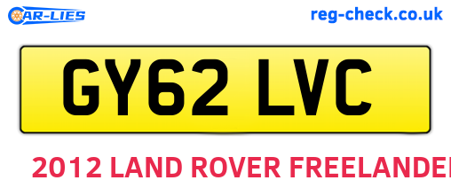 GY62LVC are the vehicle registration plates.