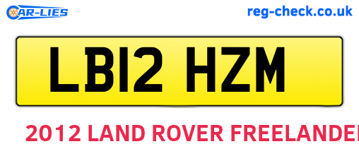 LB12HZM are the vehicle registration plates.