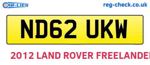 ND62UKW are the vehicle registration plates.