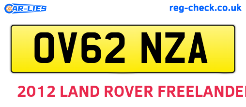 OV62NZA are the vehicle registration plates.