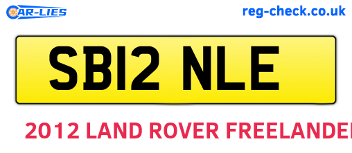 SB12NLE are the vehicle registration plates.