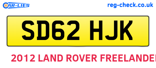 SD62HJK are the vehicle registration plates.