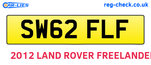 SW62FLF are the vehicle registration plates.