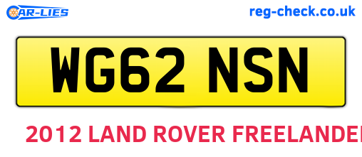 WG62NSN are the vehicle registration plates.
