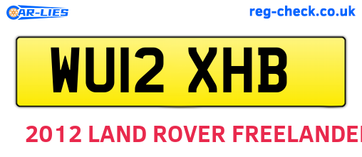 WU12XHB are the vehicle registration plates.