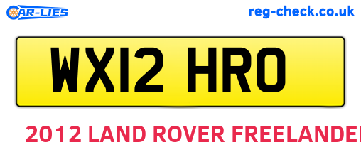 WX12HRO are the vehicle registration plates.