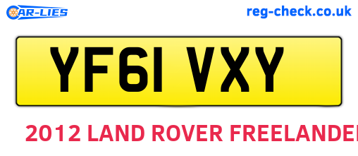YF61VXY are the vehicle registration plates.