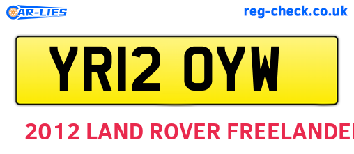YR12OYW are the vehicle registration plates.
