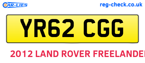 YR62CGG are the vehicle registration plates.