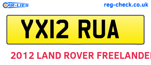 YX12RUA are the vehicle registration plates.