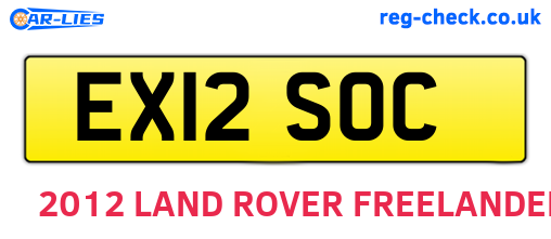 EX12SOC are the vehicle registration plates.