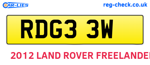 RDG33W are the vehicle registration plates.