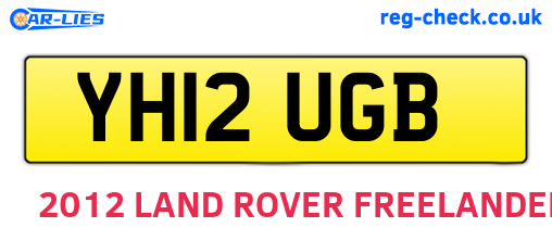 YH12UGB are the vehicle registration plates.