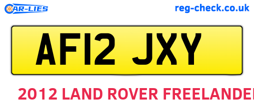 AF12JXY are the vehicle registration plates.