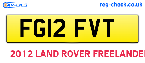 FG12FVT are the vehicle registration plates.