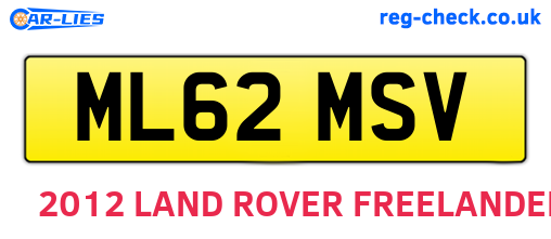 ML62MSV are the vehicle registration plates.