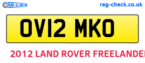 OV12MKO are the vehicle registration plates.