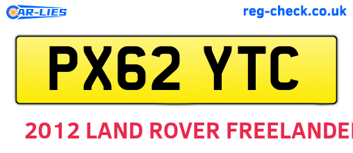 PX62YTC are the vehicle registration plates.