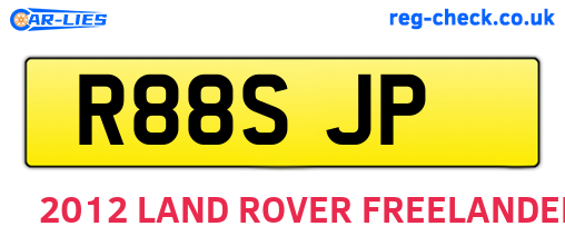 R88SJP are the vehicle registration plates.