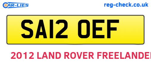 SA12OEF are the vehicle registration plates.