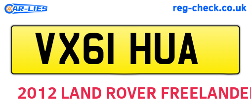 VX61HUA are the vehicle registration plates.
