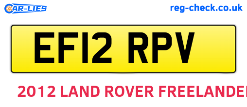EF12RPV are the vehicle registration plates.