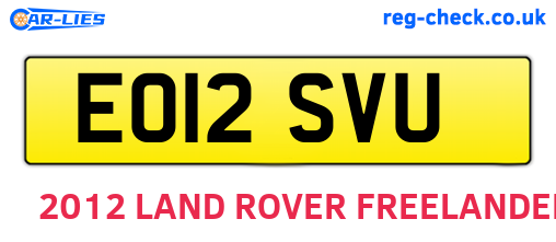 EO12SVU are the vehicle registration plates.