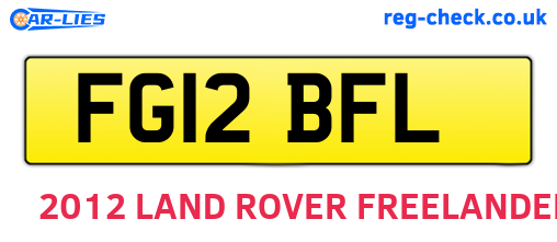 FG12BFL are the vehicle registration plates.