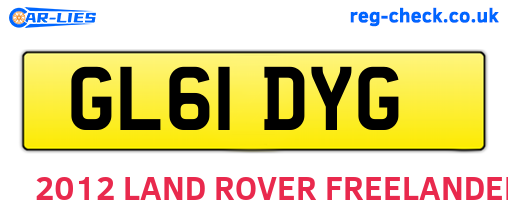 GL61DYG are the vehicle registration plates.