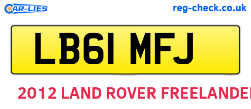 LB61MFJ are the vehicle registration plates.