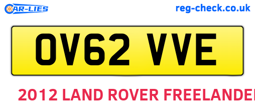 OV62VVE are the vehicle registration plates.