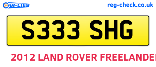 S333SHG are the vehicle registration plates.