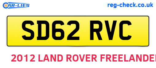 SD62RVC are the vehicle registration plates.
