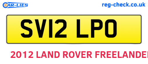 SV12LPO are the vehicle registration plates.