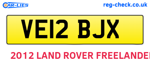 VE12BJX are the vehicle registration plates.