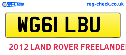 WG61LBU are the vehicle registration plates.