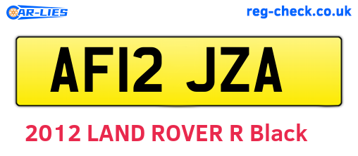 AF12JZA are the vehicle registration plates.