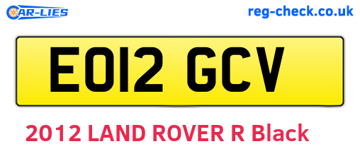 EO12GCV are the vehicle registration plates.