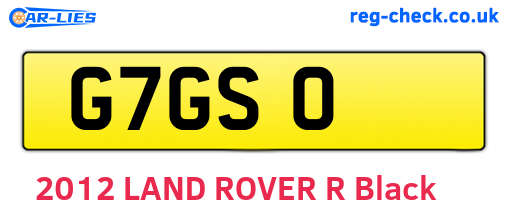 G7GSO are the vehicle registration plates.